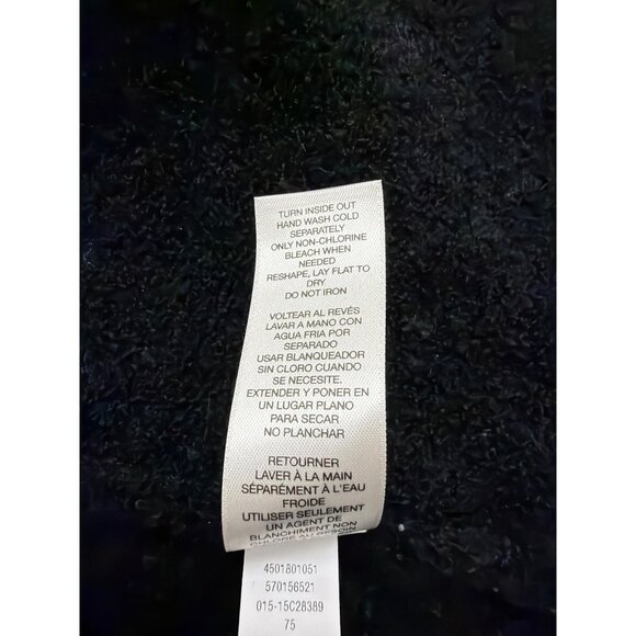 Chicos Womens Black Acrylic/Nylon/Wool Feather Trim Long Sleeve Cardigan Size 2 - Picture 9 of 11